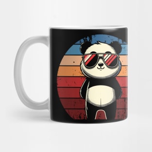 Retro Panda in Sunglasses BBQ Pool Party Funny Panda Mug